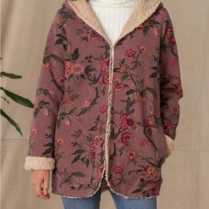 “Sakari reversible Sherpa coat”. New with tags from Sundance.